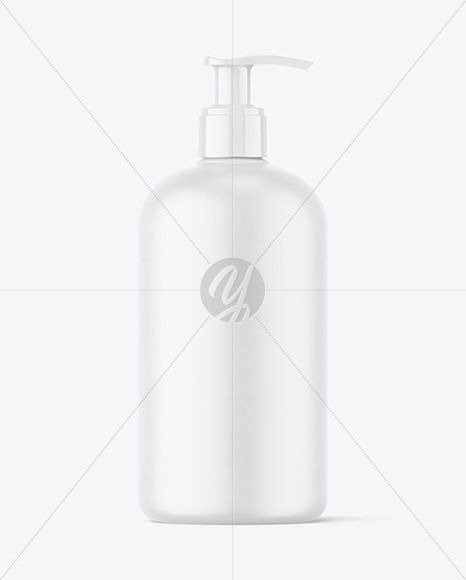 Matte Plastic Bottle w/ Pump Mockup Matte Plastic Bottle w/ Pump Mockup