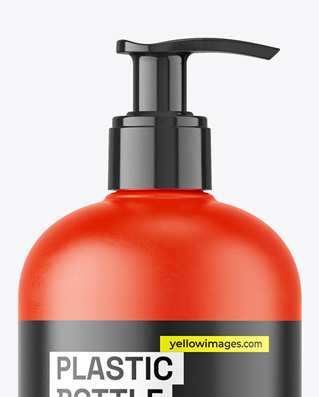Matte Plastic Bottle w/ Pump Mockup Matte Plastic Bottle w/ Pump Mockup