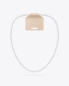 Pearl Necklace with Kraft Label Mockup