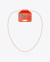 Pearl Necklace with Kraft Label Mockup