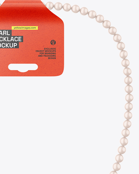 Pearl Necklace with Kraft Label Mockup