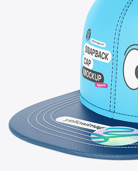 Snapback Cap w/ Sticker Mockup