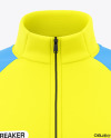 Men's Quarter Zip Windbreaker Jacket Mockup - Front View