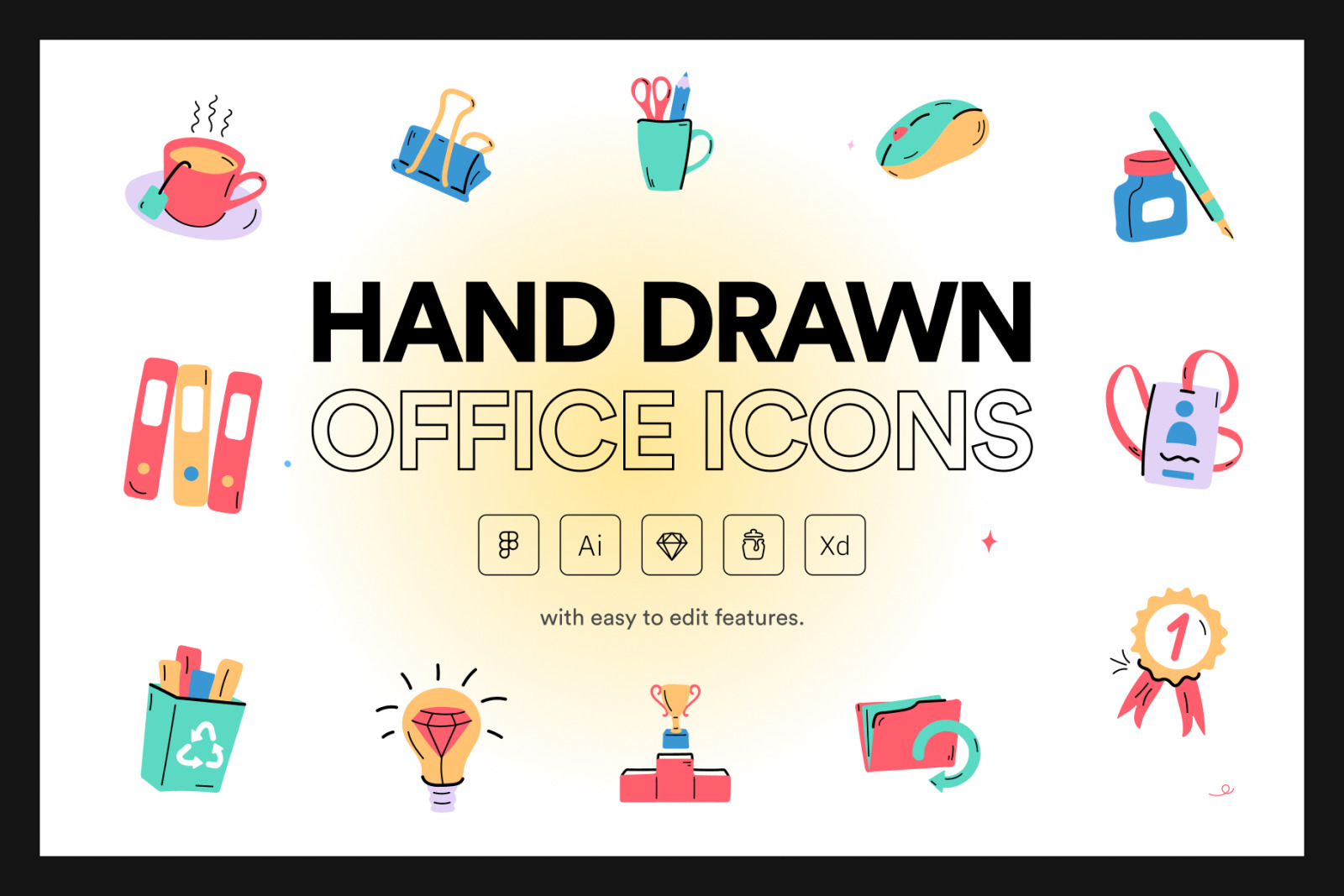 Hand Drawn Office Icons Hand Drawn Office Icons