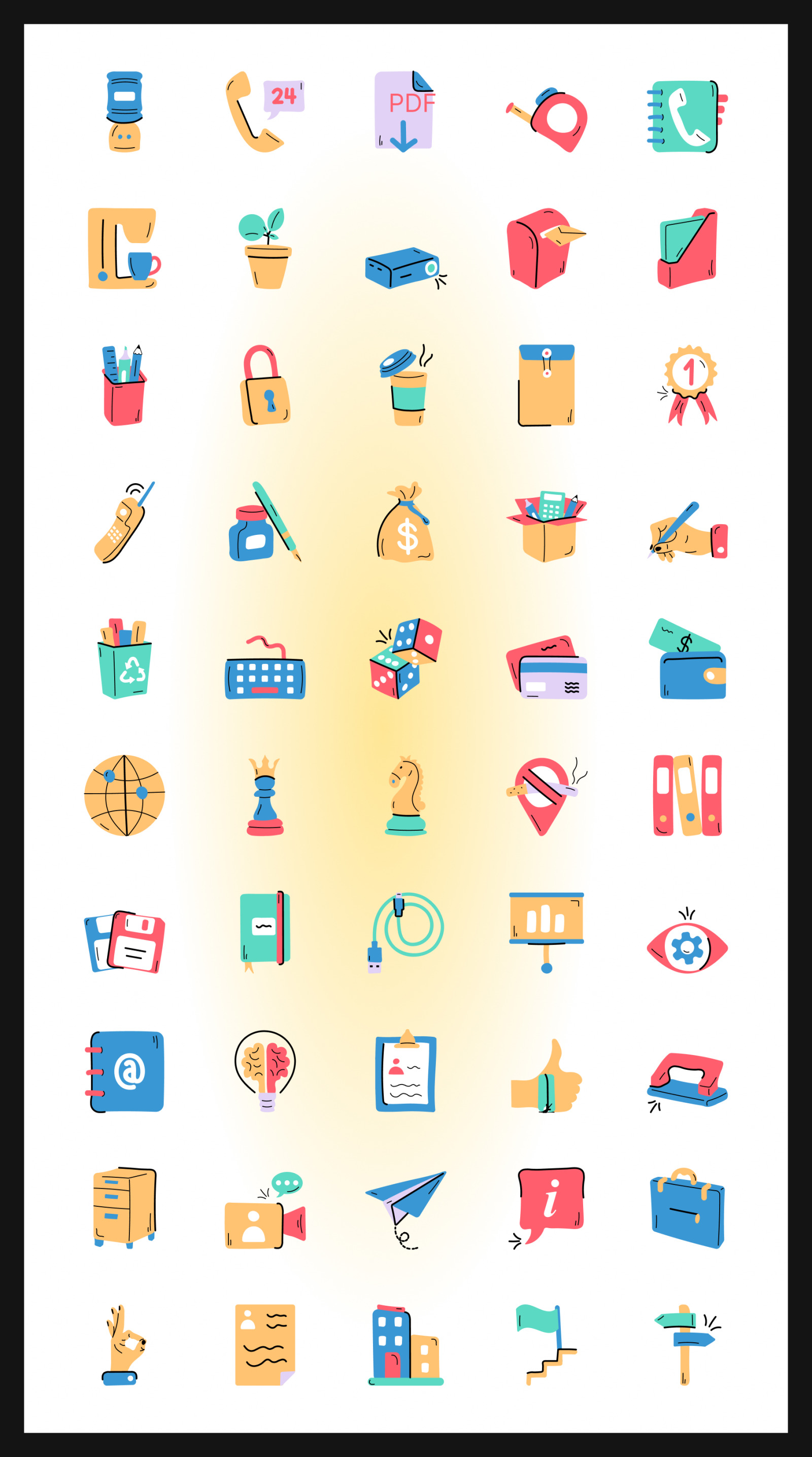 Hand Drawn Office Icons Hand Drawn Office Icons