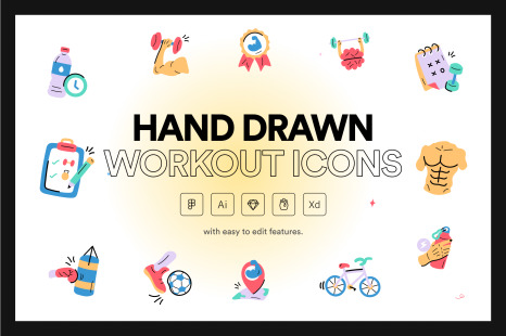 Hand Drawn Hospital Icons - Health icons