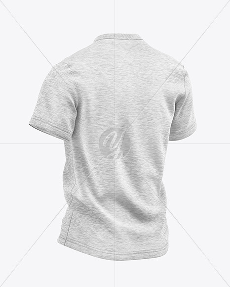 Melange T-Shirt Mockup - Back Half Side View