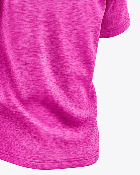 Melange T-Shirt Mockup - Back Half Side View