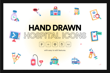 Hand Drawn Hospital Icons - Pharmacy