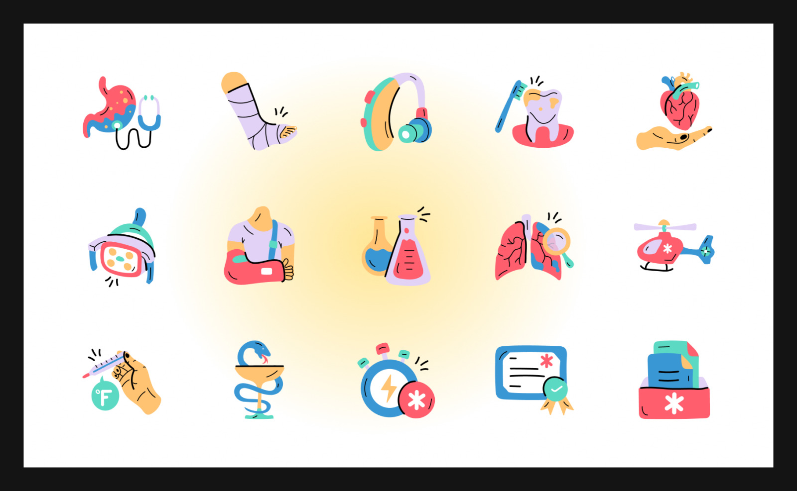 Hand Drawn Hospital Icons Hand Drawn Hospital Icons