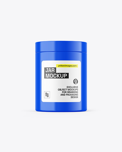 Glossy Jar With Pills Mockup