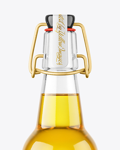 Clear Glass Beer Bottle Mockup