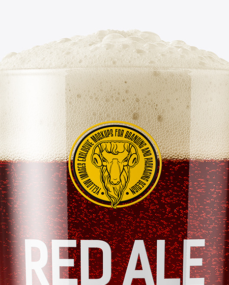 Red Ale Beer Glass Mockup