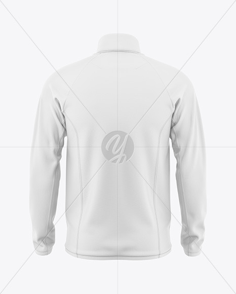 Men's Quarter Zip Windbreaker Jacket Mockup - Back View