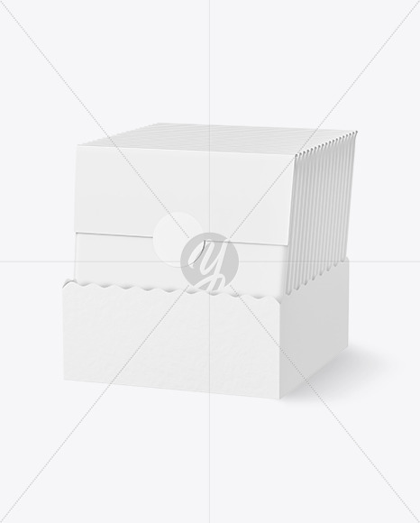 Cardboard Box with Envelopes Mockup