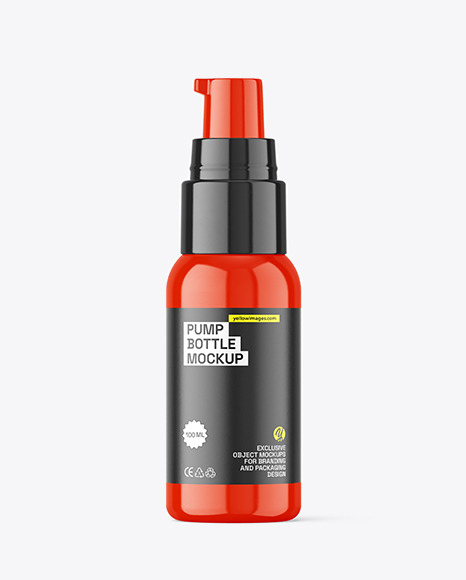 Glossy Bottle w/ Pump Mockup Glossy Bottle w/ Pump Mockup