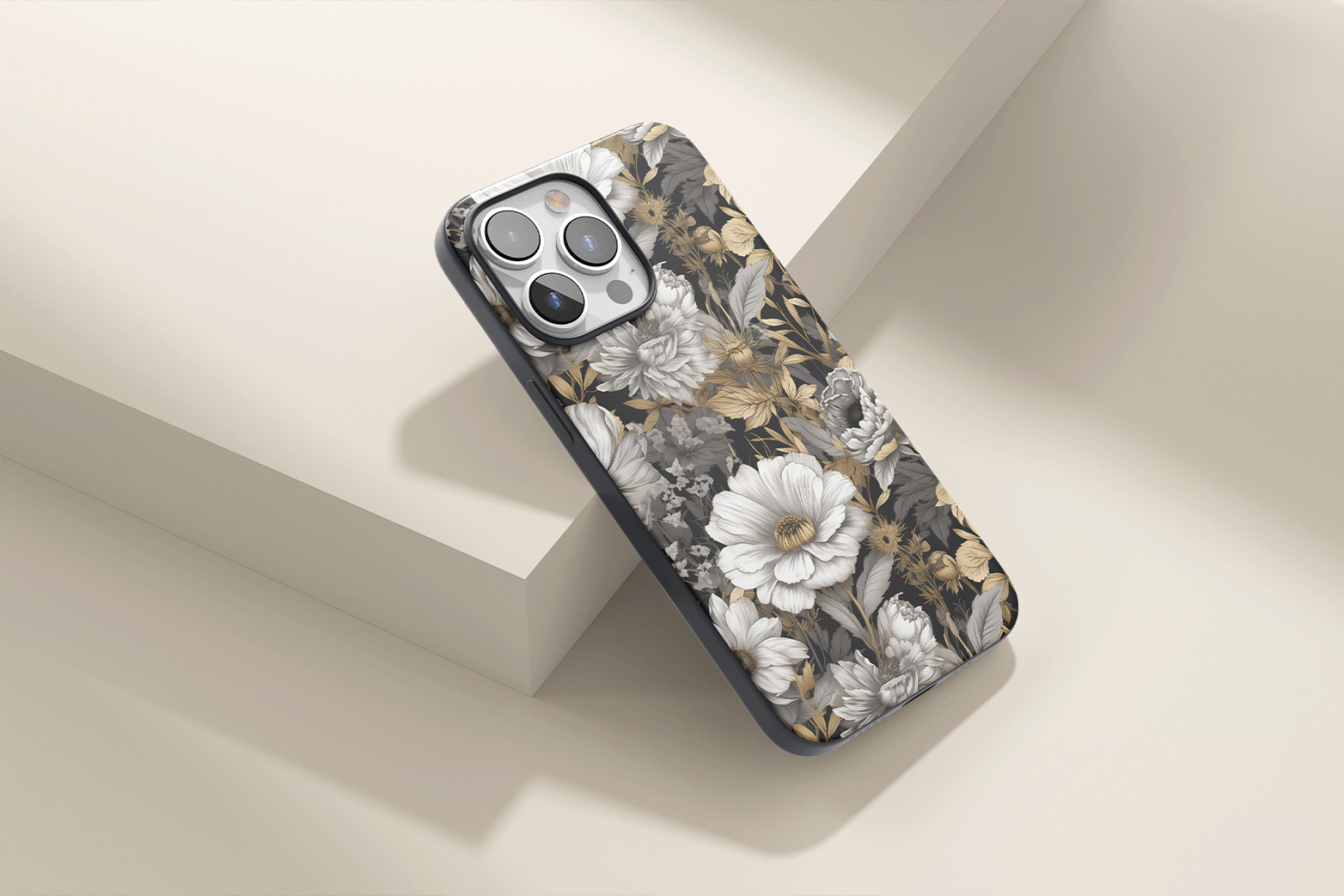 Golden, White & Gray Flower Patterns - Set 01 Golden, White & Gray Flower Patterns - Set 01