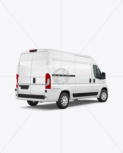 Electric Panel Van - Back Half Side View