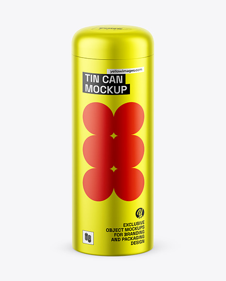 Matte Metallic Tin Can Mockup