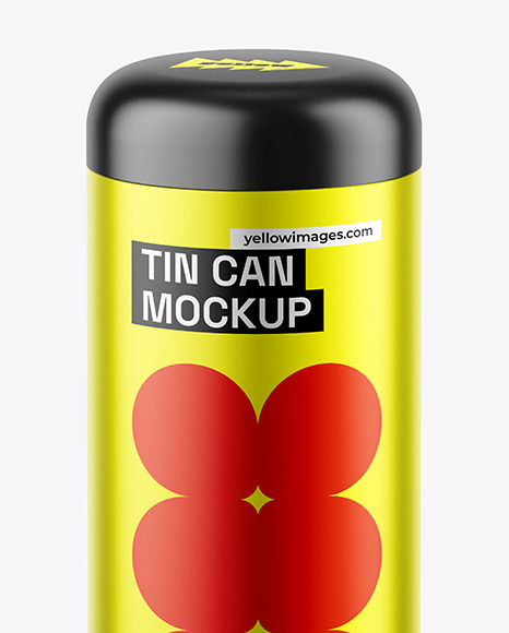 Matte Metallic Tin Can Mockup