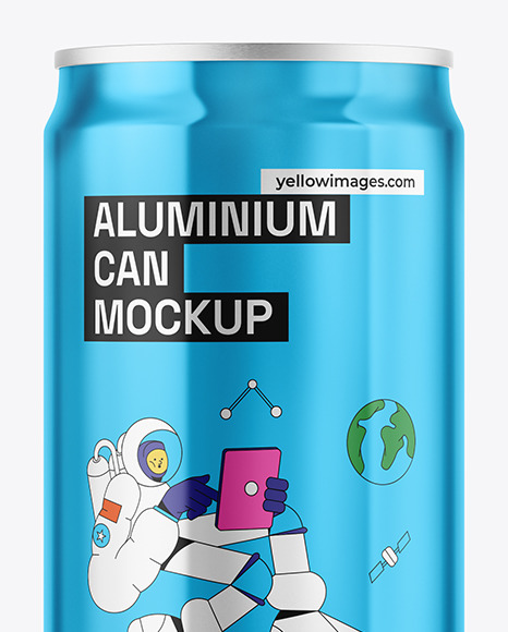 237ml Sleek Can With Metallic Finish Mockup