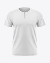 Quarter Zip Men's T-Shirt Mockup - Front View