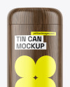 Dark Wood Tin Can Mockup