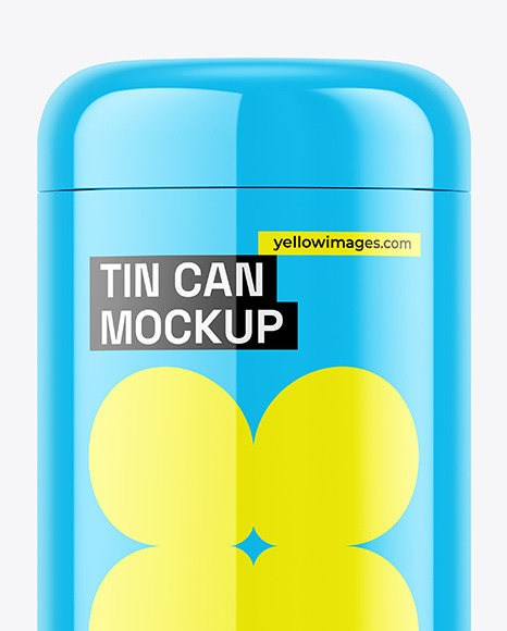 Glossy Tin Can Mockup