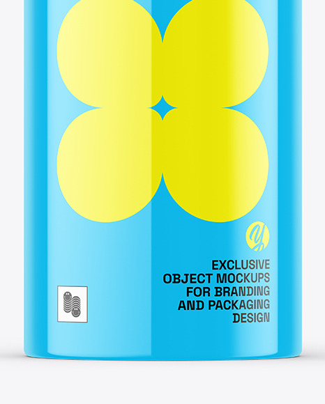 Glossy Tin Can Mockup