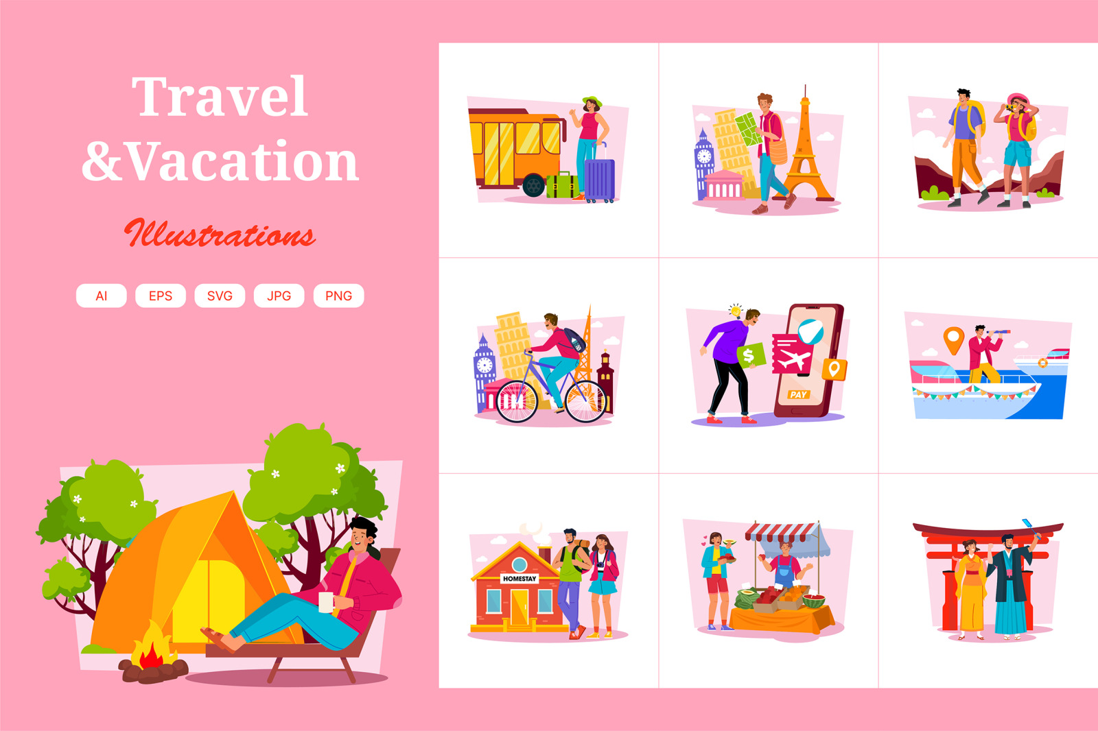 M711_Travel & Vacation Illustration_Part 02 M711_Travel & Vacation Illustration_Part 02