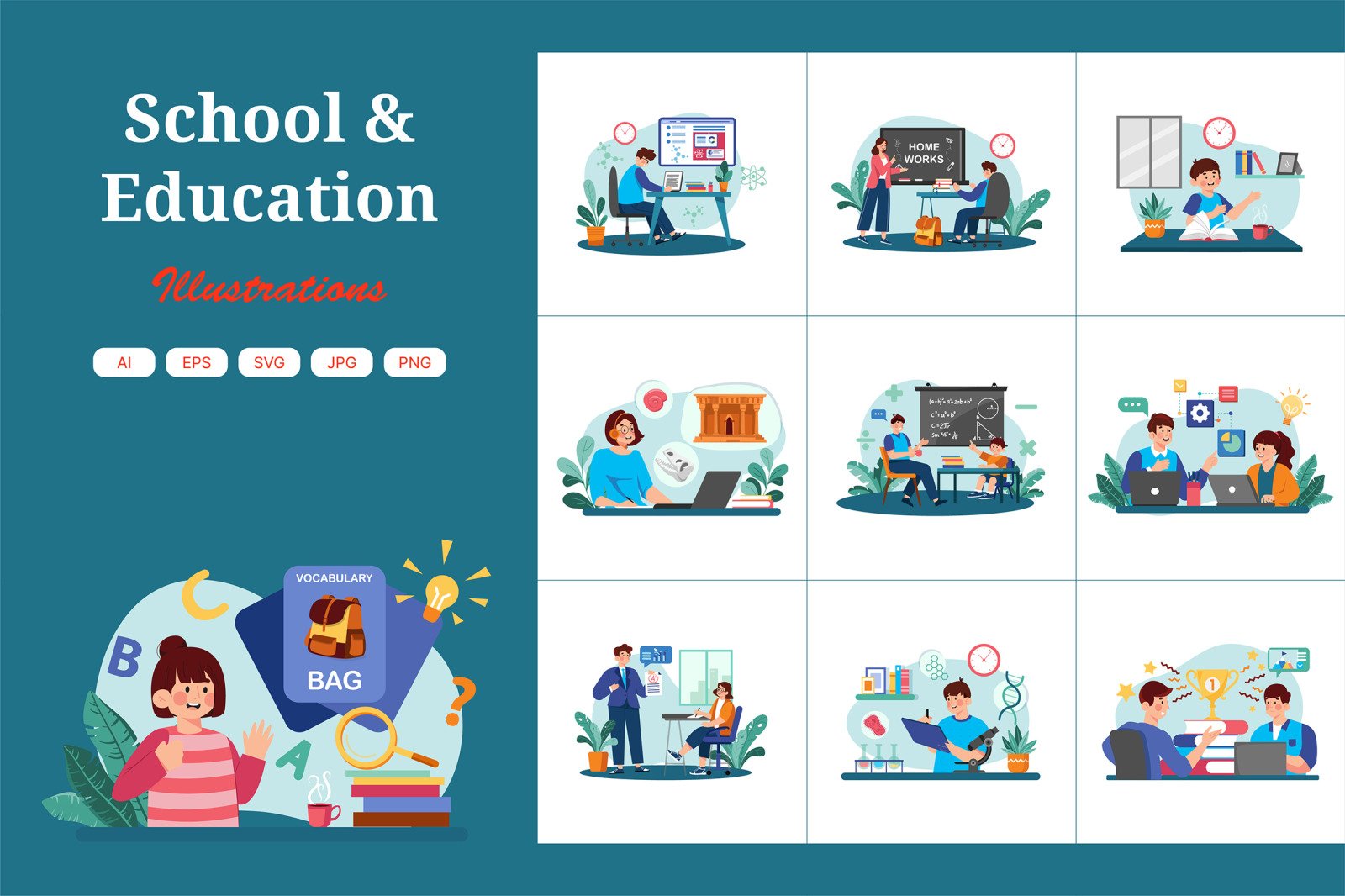 M712_School & Education Illustration_Part 01 M712_School & Education Illustration_Part 01