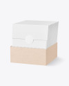 Kraft Cardboard Box with Envelopes Mockup