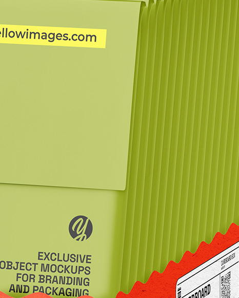 Kraft Cardboard Box with Envelopes Mockup