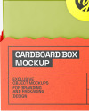 Kraft Cardboard Box with Envelopes Mockup