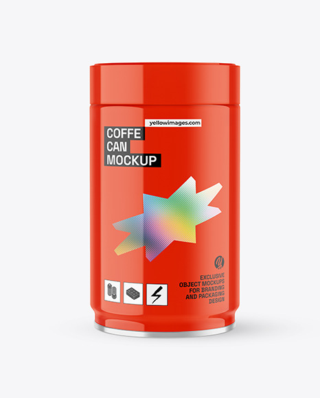 Glossy Coffe Can Mockup