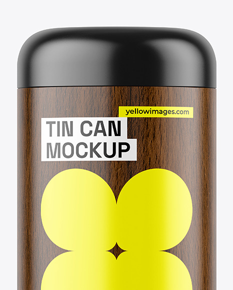 Dark Wood Tin Can Mockup