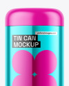 Glossy Metallic Tin Can Mockup