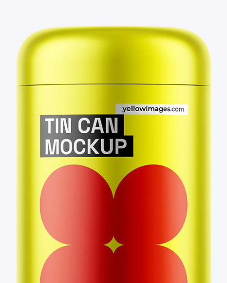 Matte Metallic Tin Can Mockup