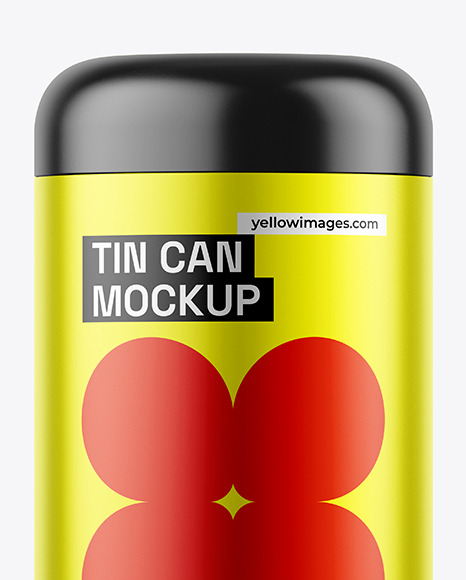 Matte Metallic Tin Can Mockup