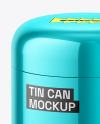 Glossy Metallic Tin Can Mockup