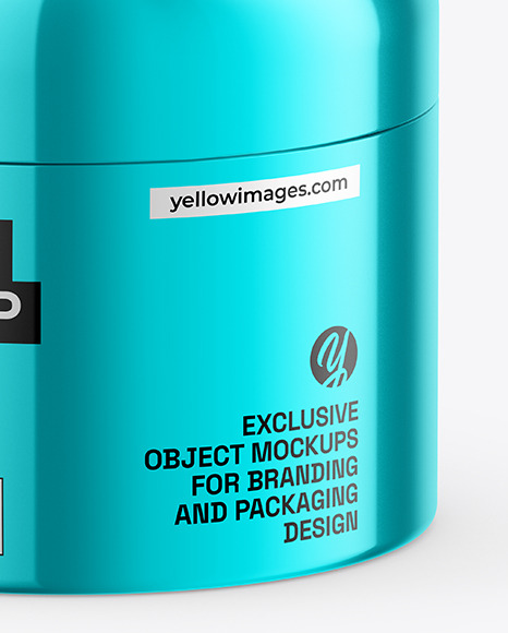Glossy Metallic Tin Can Mockup