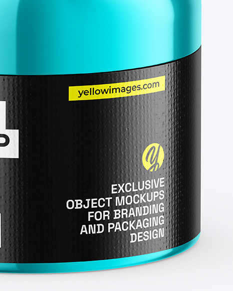 Glossy Metallic Tin Can Mockup
