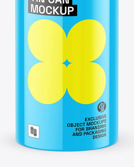 Glossy Tin Can Mockup