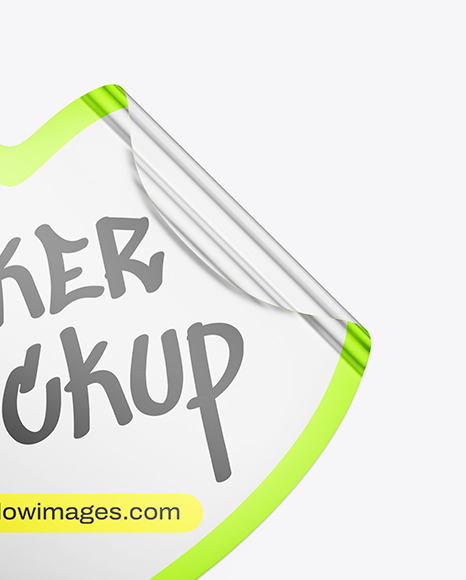 Metallic Heart Sticker Mockup