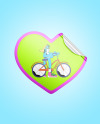 Metallic Heart Sticker Mockup