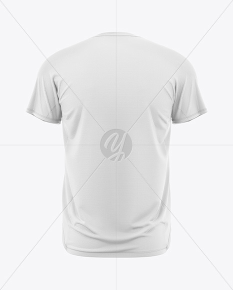 Quarter Zip Men&#039;s T-Shirt Mockup - Back View