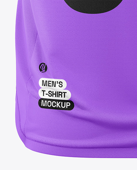 Quarter Zip Men's T-Shirt Mockup - Back View