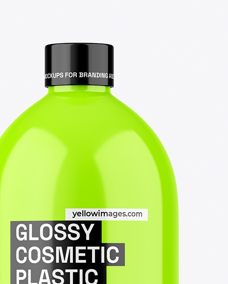 Glossy Cosmetic Plastic Bottle Mockup