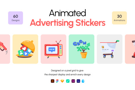 Animated Advertising Stickers - Social media stickers