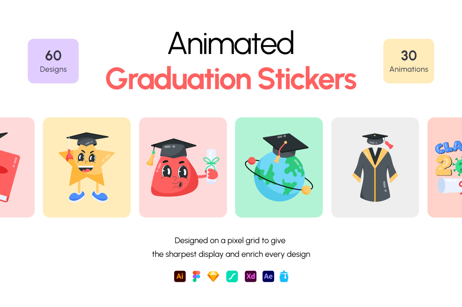 Animated Graduation Stickers